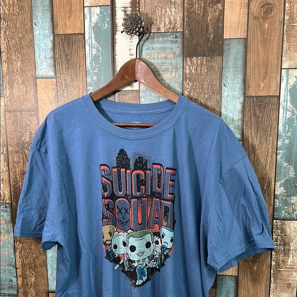 Suicide Squad Blue Graphic Men's T-Shirt - Picture 2 of 11